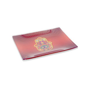 V-SYNDICATE GLASS TRAY HAMSA